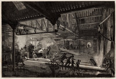 La fabrication des rails dans les anciennes forges du Creusot, les bandes d