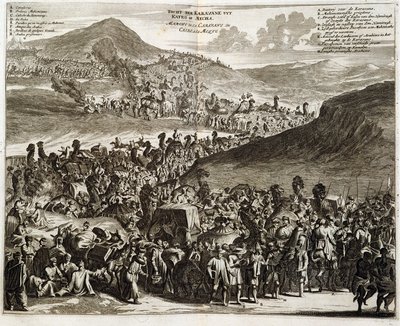 La caravane de pèlerinage du Caire à La Mecque - gravure par Dapper - Unknown artist