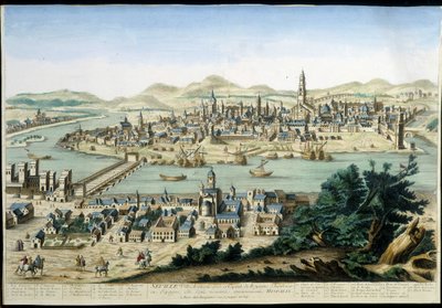 Le port et la ville de Séville - gravure du 18ème siècle - Unknown artist