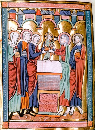 Présentation au temple (miniature) tirée du "Liber Psalmorum Cum Calendario" ou "Psautier à l