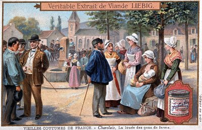 Les fermiers loués dans le Charolais - chromo. Liebig, v. 1895 - Unknown artist
