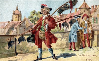 Le métier de marchand de perruques en 1750 - Unknown artist
