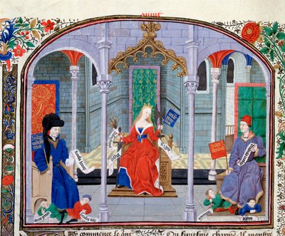 Théorie de la Justice. Miniature du manuscrit « Commentaire sur l