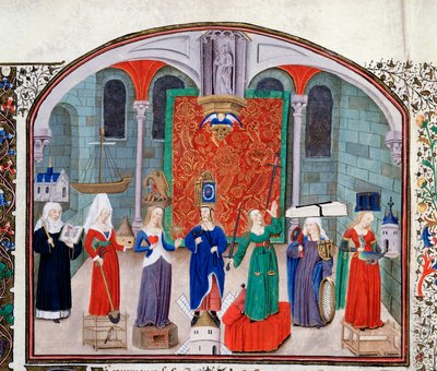 Théorie des vertus théologales et cardinales. Miniature du manuscrit « Commentaire sur l