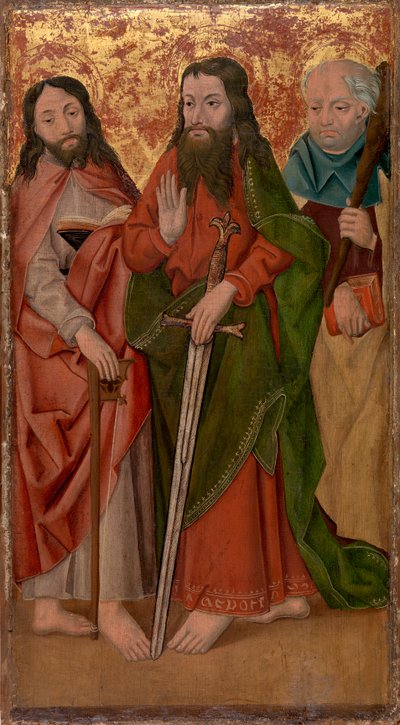 Trois apôtres, celui du centre avec une épée - Unknown artist