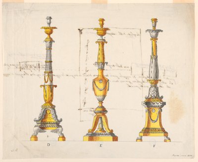 Trois conceptions pour des chandeliers - Unknown artist