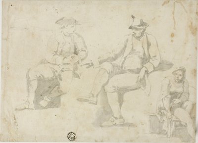 Trois esquisses de figures assises - Unknown artist