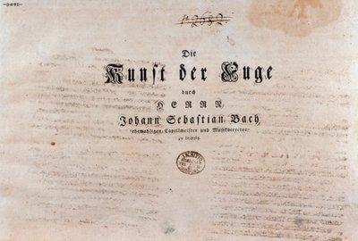 Page de titre de la partition musicale de L
