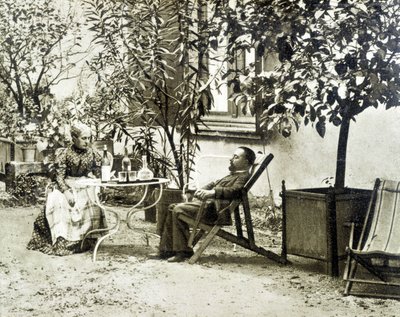Toulouse Lautrec avec sa mère, au Château de Malromé - Unknown artist