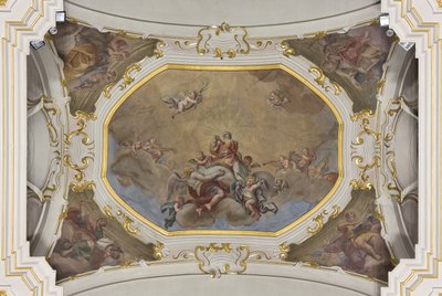 Trinité et Saint Étienne en Gloire avec les quatre Évangélistes - Unknown artist