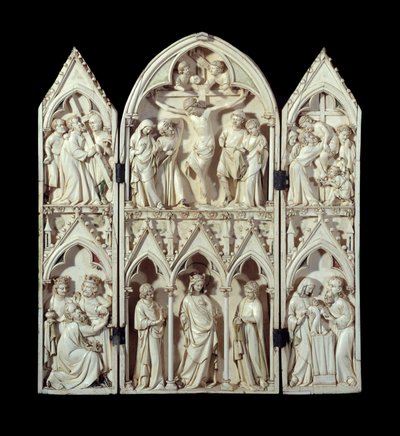 Triptyque de Saint-Sulpice du Tarn : Portement de la Croix, Crucifixion, Descente de Croix, Adoration des Mages, Vierge glorieuse, Présentation au Temple - Unknown artist