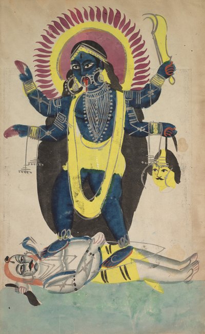 Deux aspects de Kali : Kali dansant sur Shiva - Unknown artist