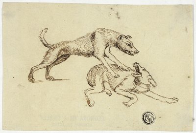 Deux chiens qui se battent - Unknown artist