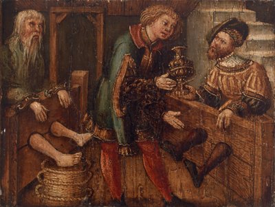 Deux hommes en stocks, et une troisième figure - Unknown artist