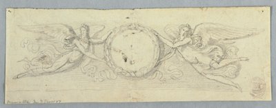 Deux génies ailés avec couronne de laurier - Unknown artist