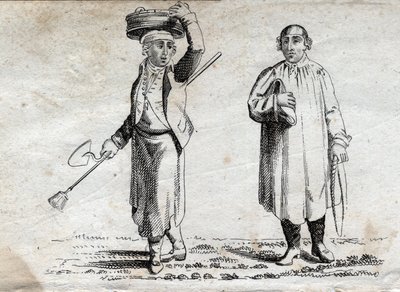 Deux paysans, gravure fin XVIIIe siècle, collection privée. - Unknown artist