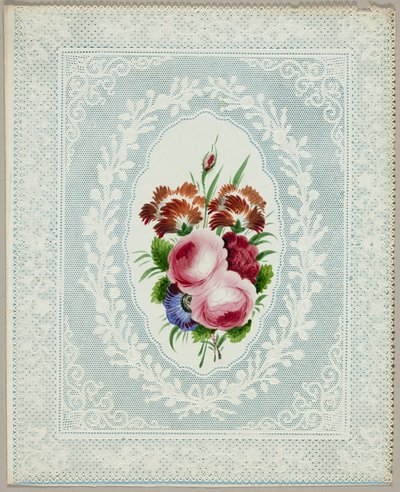 Sans titre Valentine (Fleurs sur dentelle) - Unknown artist