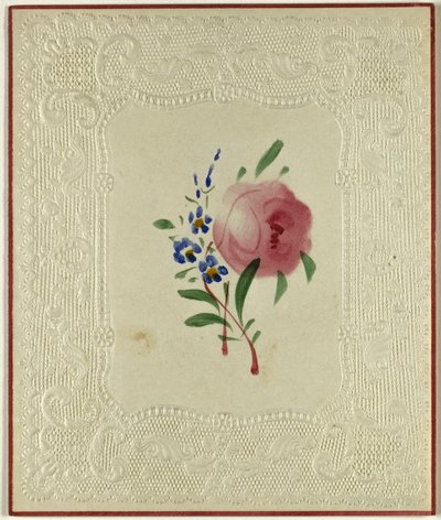 Sans titre Valentine (grandes fleurs roses et petites fleurs bleues) - Unknown artist
