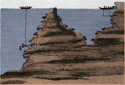 Utilisation de deux types de filets pour la pêche au corail. À droite le salabre, à gauche l