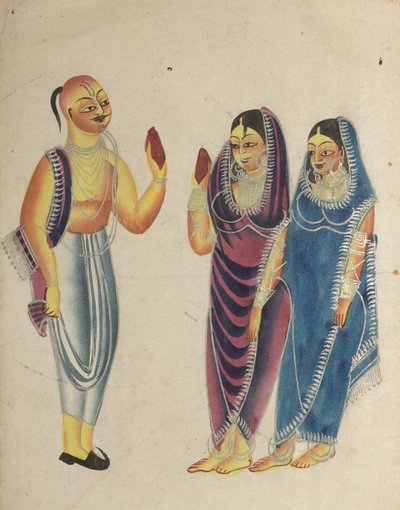 Dévot vaishnava avec deux femmes - Unknown artist