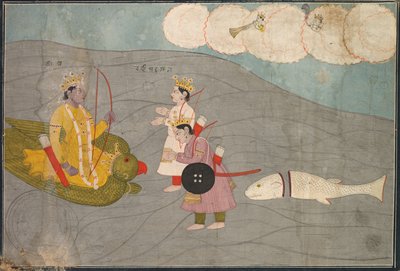 Les fils de Vanasura se soumettent à Krishna : Scène de la section Aniruddha Usha de Krishna Lila - Unknown artist