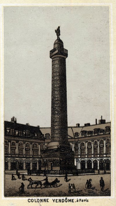Colonne Vendôme sur la place du même nom à Paris. Chromolithographie de la fin du XIXe siècle - Unknown artist