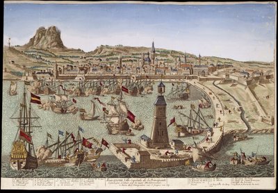 Vue de Barcelone et de son port - vue d
