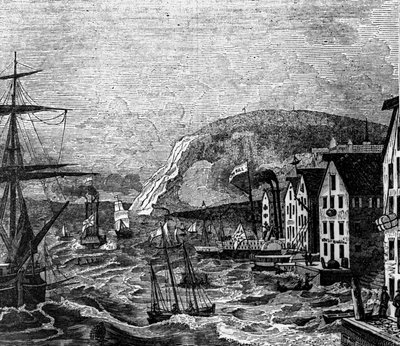 Vue du Cap Diamant où se trouve une partie de Québec, Québec. (Canada), gravure de 1810. - Unknown artist