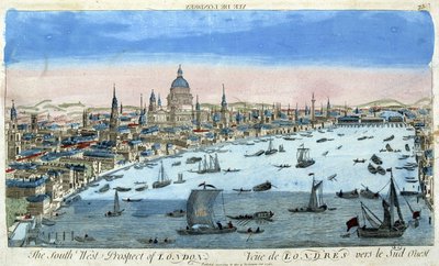 Vue de Londres et de la Tamise, sud-ouest - vue optique - Unknown artist