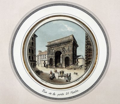 Vue de la porte Saint-Martin - gravure - Unknown artist