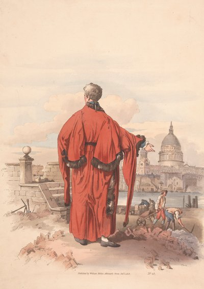 Vue de St. Pauls à travers la rivière avec une figure en robe au premier plan - Unknown artist