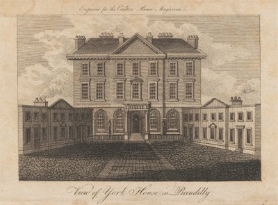 Vue de York House à Piccadilly - Unknown artist