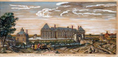 Vue du Château Royal de Monceaux. Gravure de 1740. Collection privée. - Unknown artist
