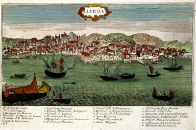 Vue de la ville de Lisbonne au Portugal à la fin du XVIIIe siècle - Unknown artist