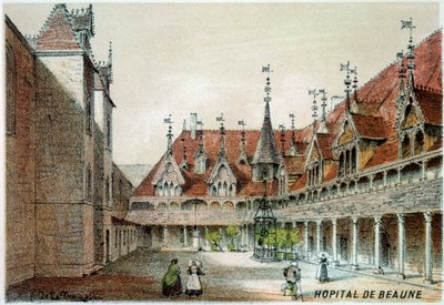Vue de la cour des Hospices de Beaune - Unknown artist