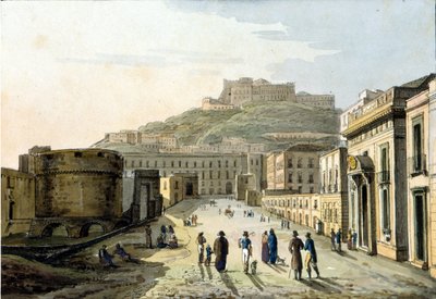 Vue de la strada del molo et du Castel Sant