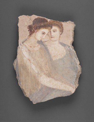 Fragment de mur avec deux femmes - Unknown artist