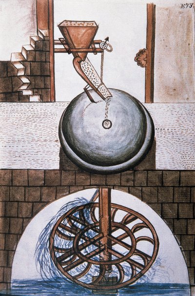 Moulin à eau, du livre "Trujillo del Peru" ou "Códice Martínez Compañón" - Unknown artist