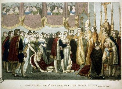 Cérémonie de mariage entre Napoléon Ier et Marie-Louise de Habsbourg dans l