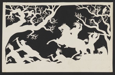 Hommes blancs massacrant des Indiens - Unknown artist