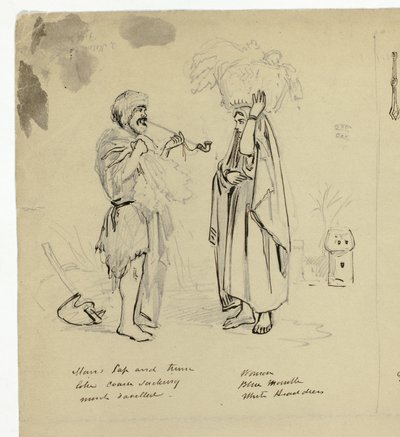 Femme et mendiant - Unknown artist