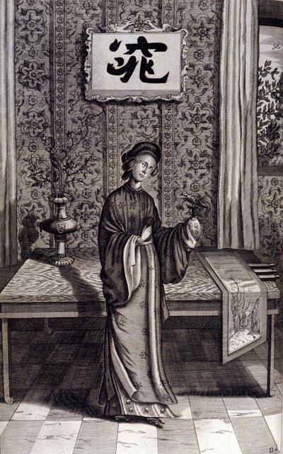 Femme de la noblesse chinoise. « De China Monumenta » par Athanasius Kircher (1601 - 1680), jésuite, orientaliste et érudit allemand, Amsterdam 1667 - Unknown artist