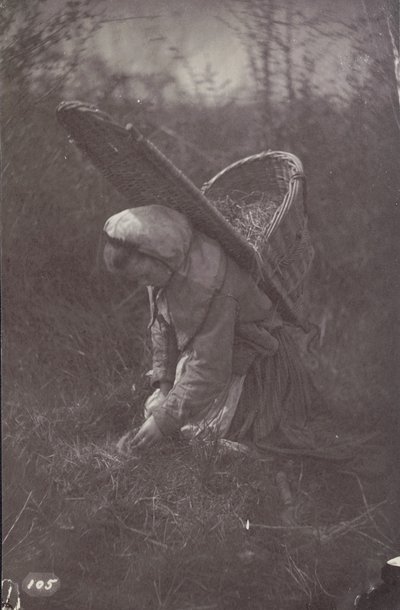 [Femme avec un panier sur le dos] - Unknown artist