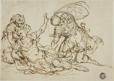 Guerrier blessé et deux compagnons - Unknown artist