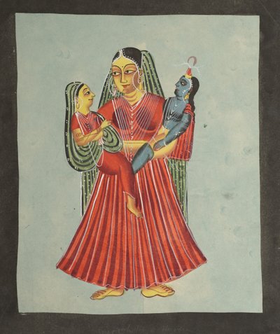 Yasoda tenant Krishna et Radha - Unknown artist