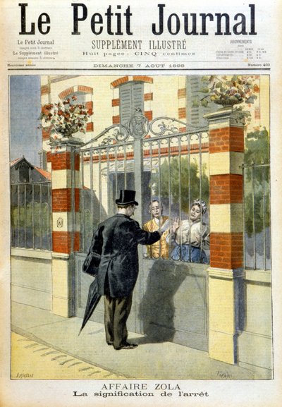 Affaire Zola - service de jugement. Couverture Le Petit Journal, 7/8/1898. - Unknown artist
