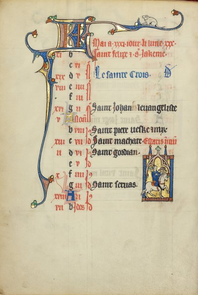 Page du calendrier pour le mois de mai ; Hawking - Unknown artist/maker