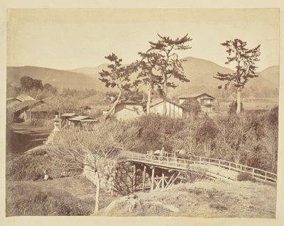 [Homme et bœuf traversant un pont] - Unknown artist/maker