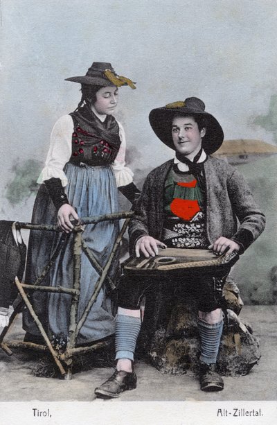 Couple en costume traditionnel, Alt - Zillertal, Tyrol - Unknown photographer