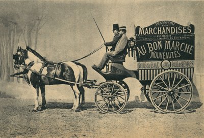Voiture de livraison du magasin Au Bon Marché à Paris, rue du Bac et rue de Sèvres. Photographie, fin du 19e siècle, Paris. Coll. Selva - Unknown photographer